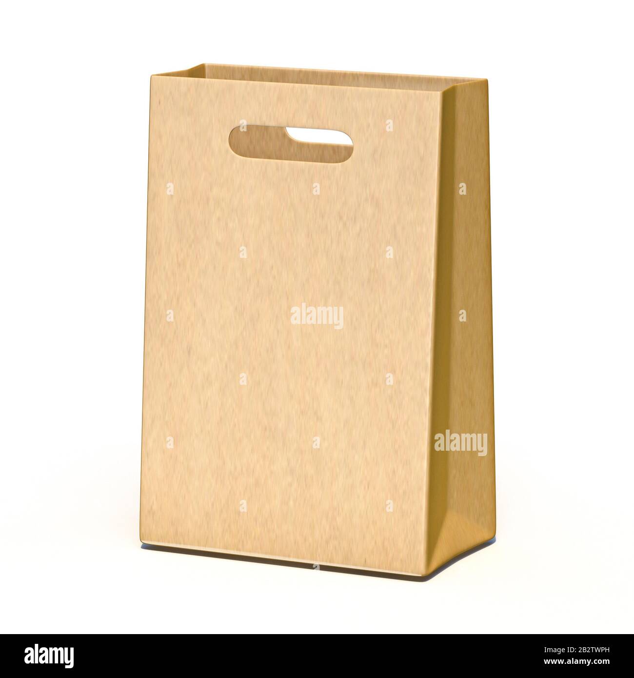 Brown paper carry bag 3D render illustration isolated on white