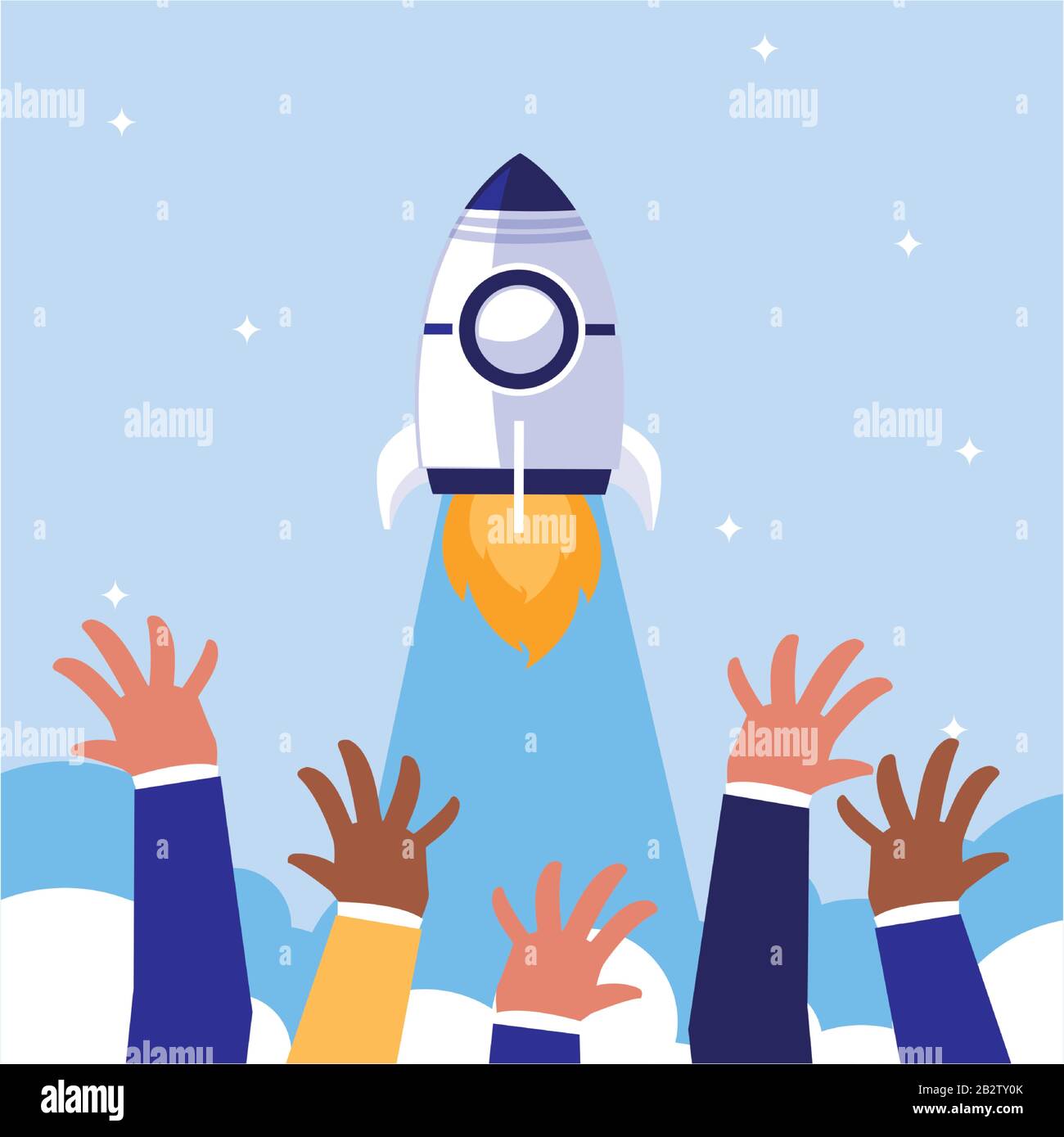 flying rocket, success of business vector illustration design Stock ...