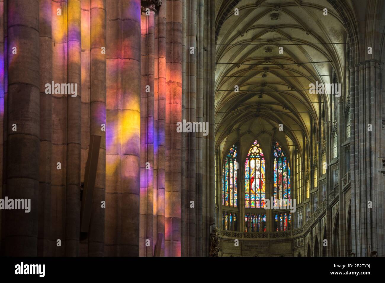 Church, stained glass, windows, gothic architecture, god Stock Photo