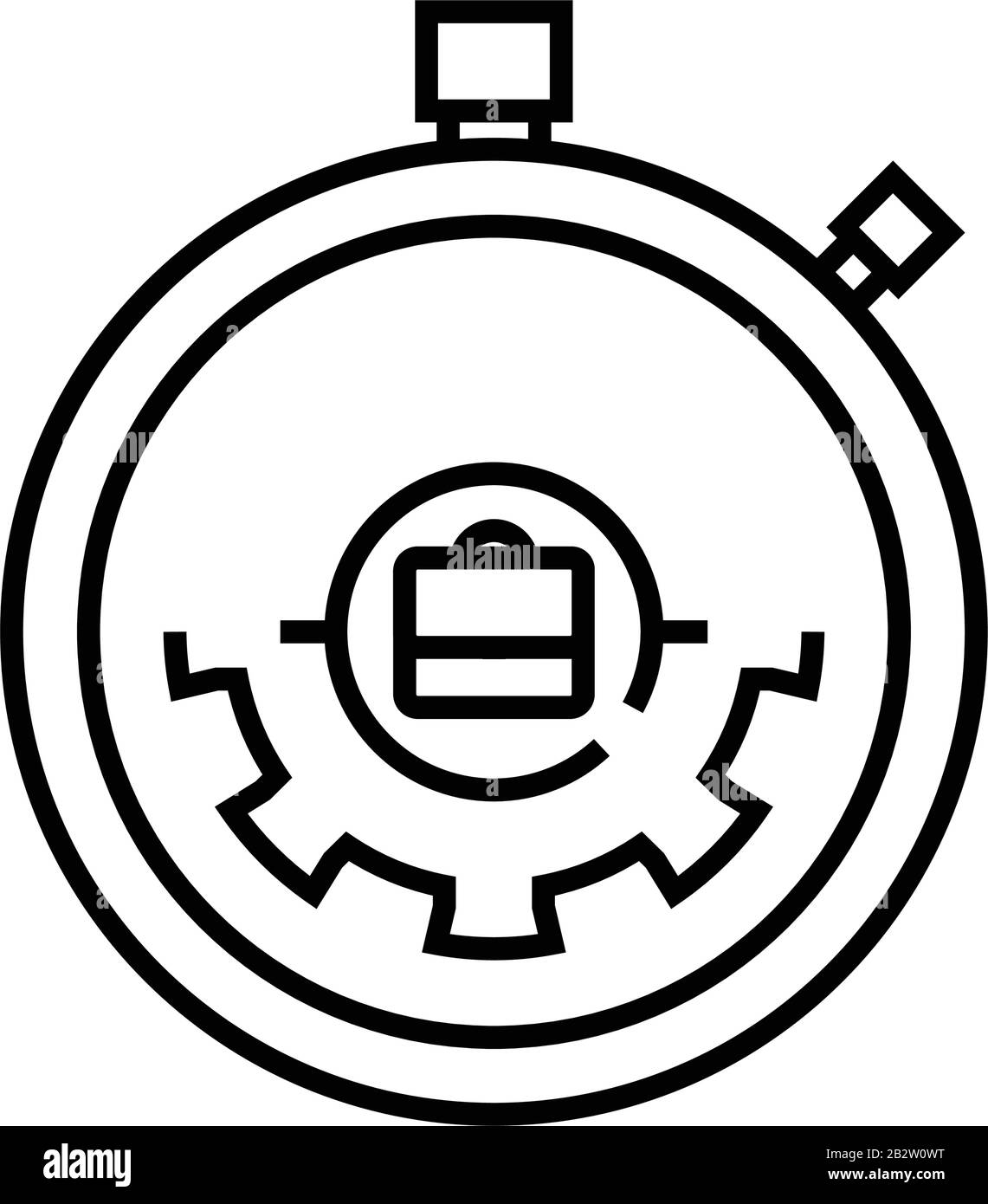 Time management line icon, concept sign, outline vector illustration ...