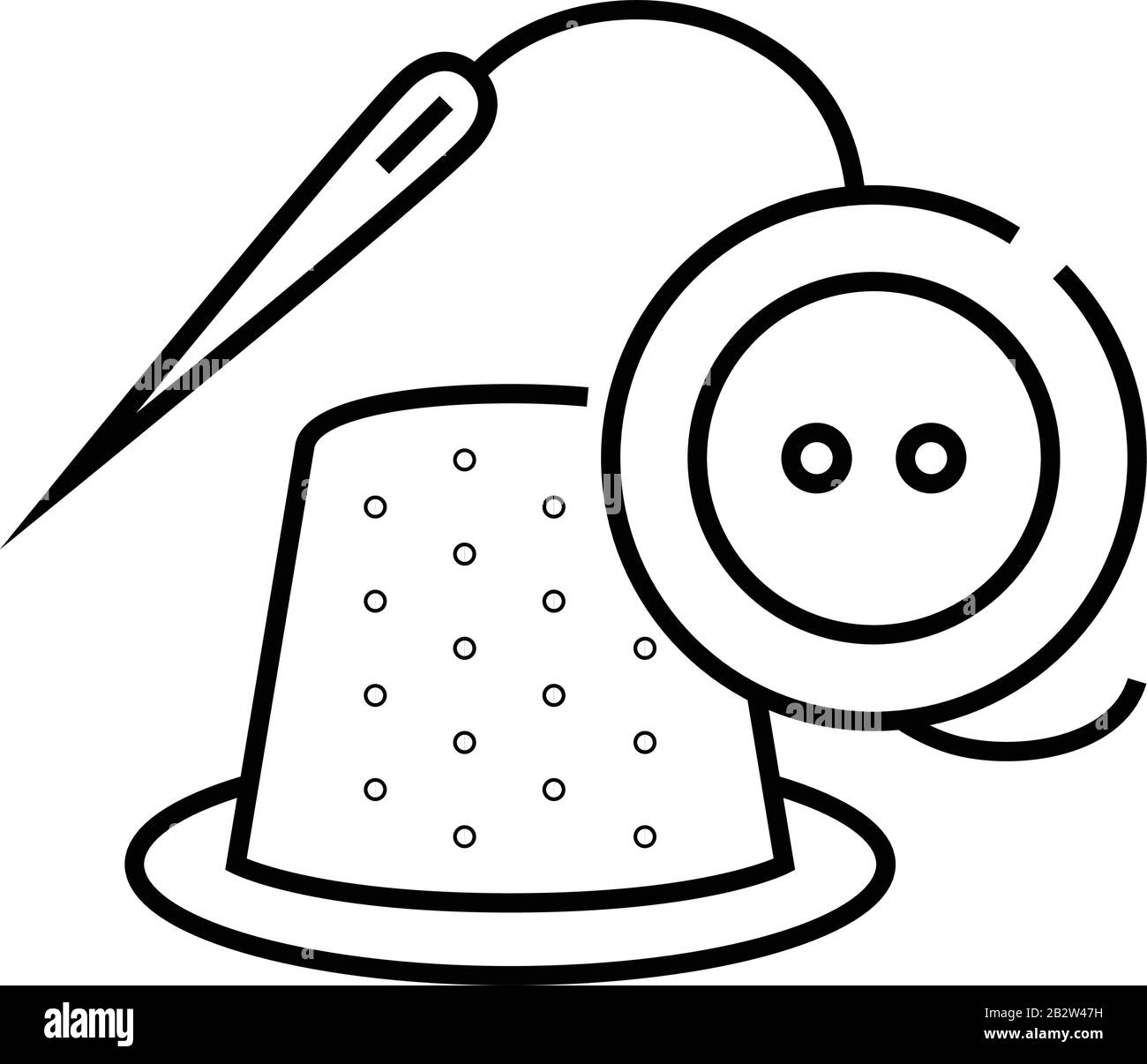 Thimble line icon, concept sign, outline vector illustration, linear