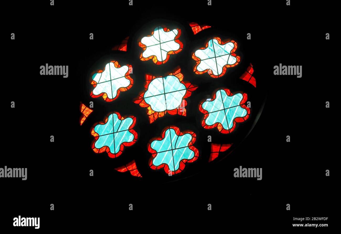 Bright, beautifully done Stained glass window art at a beautiful big