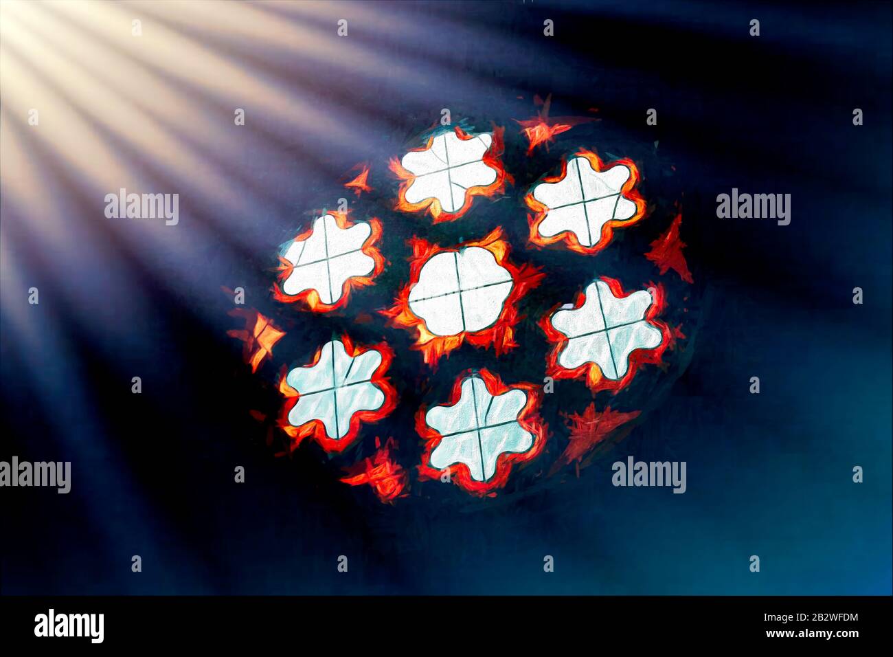 Bright, beautifully done Stained glass window art at a beautiful big