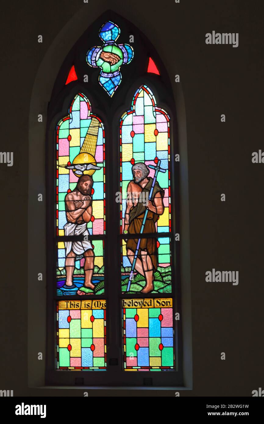 Bright, beautifully done Stained glass window art at a beautiful big