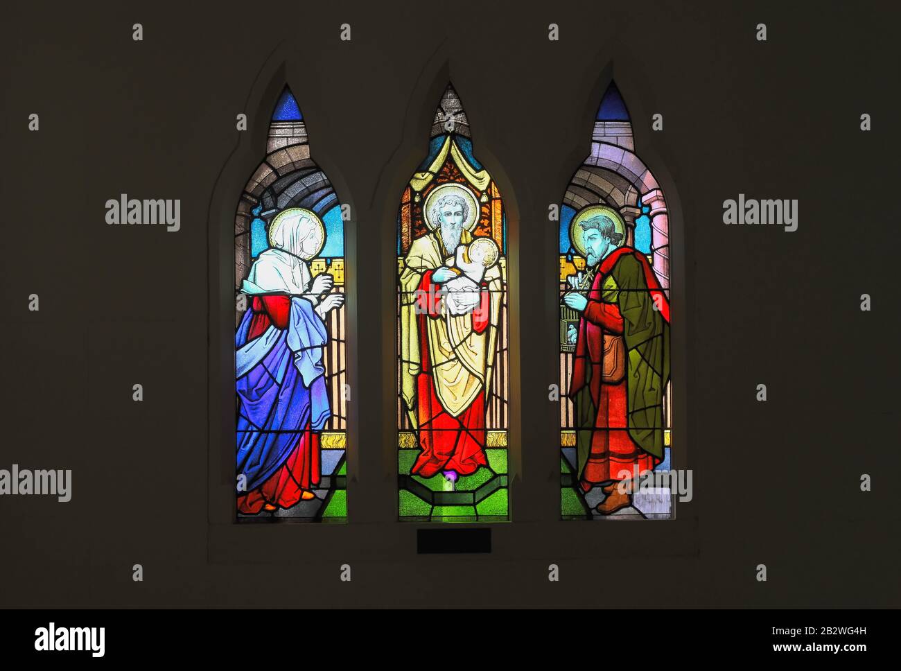 Bright, beautifully done Stained glass window art at a beautiful big