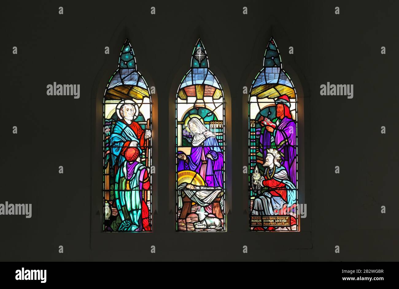 Bright, beautifully done Stained glass window art at a beautiful big