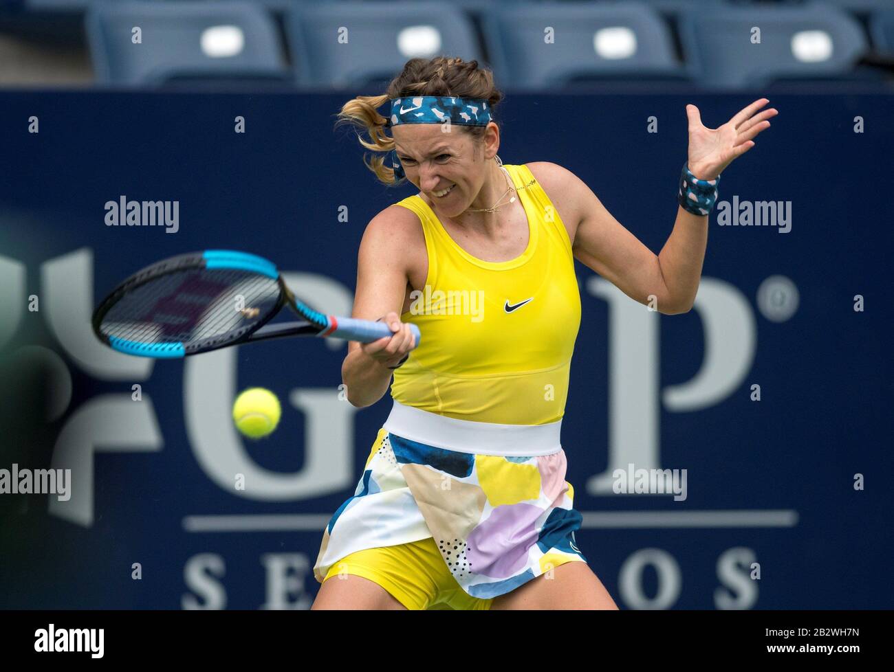 Monterrey Mexico 04th Mar 2020 Belarusian Tennis Player Victoria Azarenka In Action Against Slovenian Tamara Zidansek During A Game Of The Monterrey Open Second Day In Monterrey Mexico 3 March 2020 Credit
