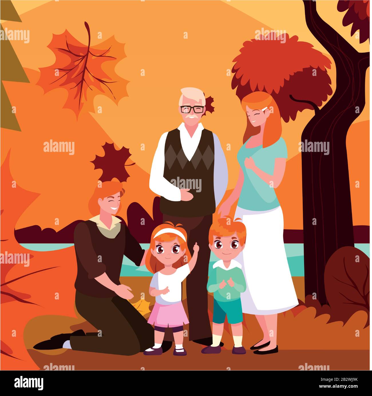 Big Family Together Grandparents Parents And Children Of Different Age Together Stock Vector big-family-together-grandparents-parents-and-children-of-different-age-together-stock-vector