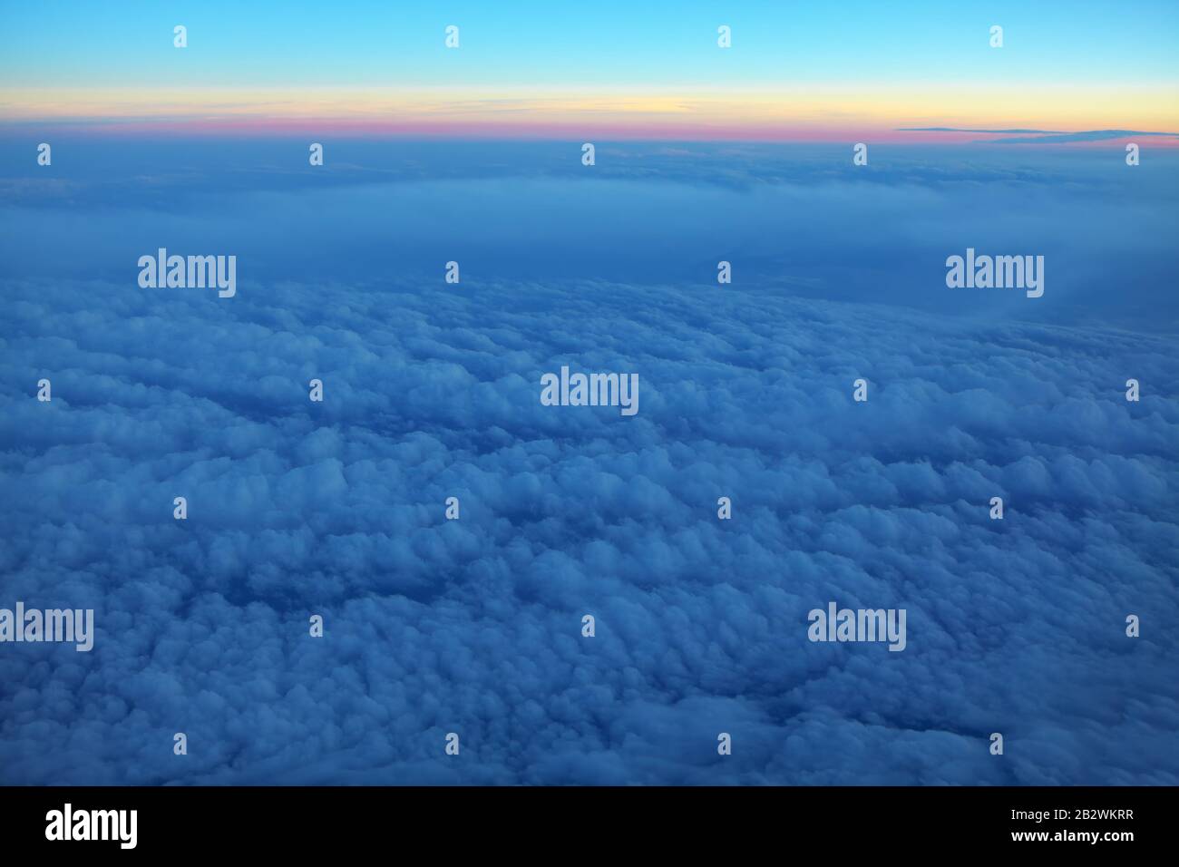 fluffy clouds background in the evening Stock Photo