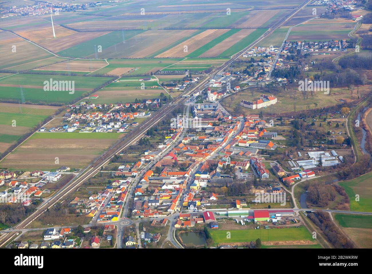 Aerial flying over country highway hi-res stock photography and images ...