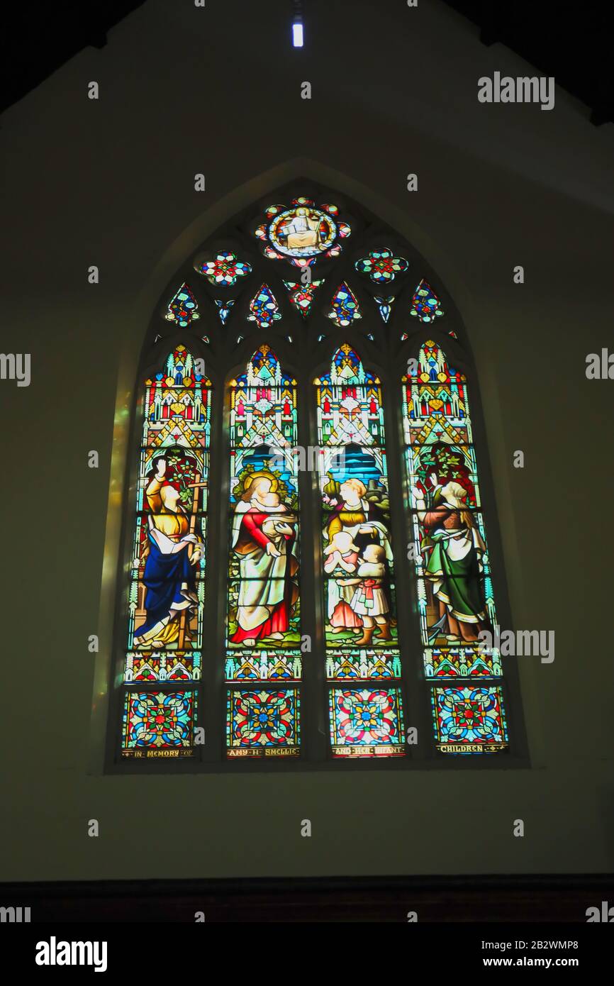 Bright, beautifully done Stained glass window art at a beautiful big