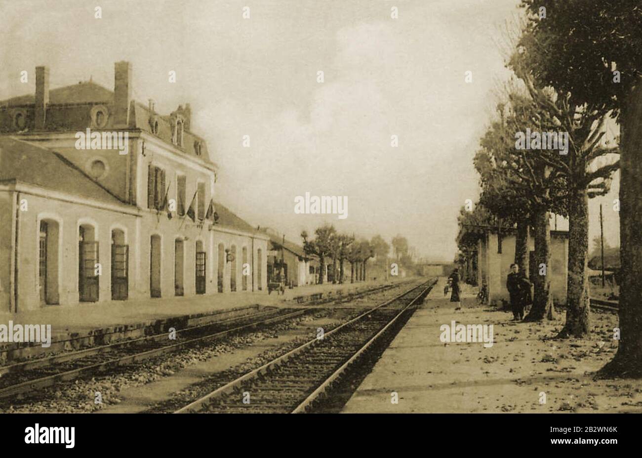 Gare de Jonzac, 1910er. Stock Photo