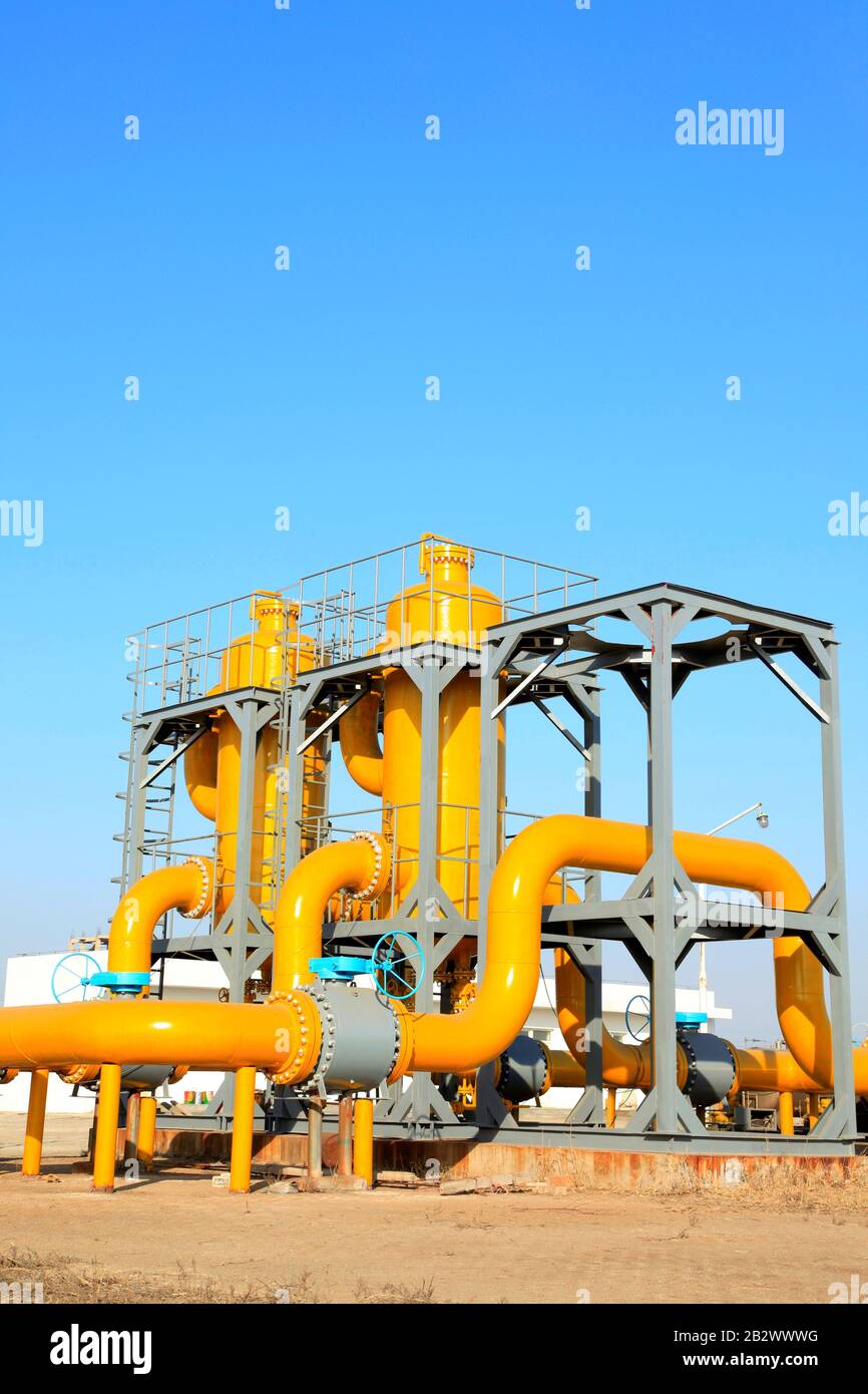 Oilfield equipment and pipeline Stock Photo Alamy