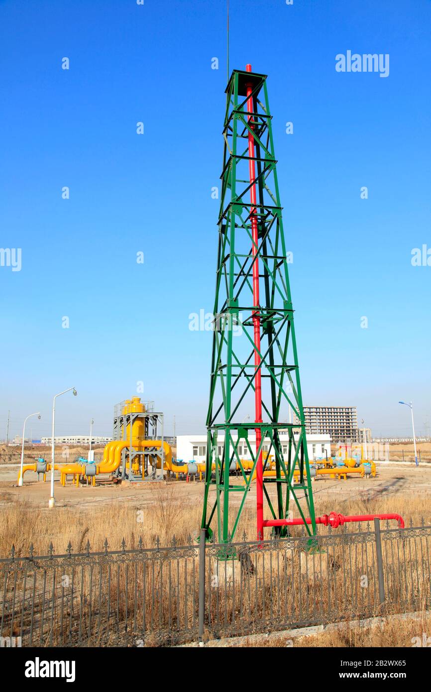 Oilfield equipment and pipeline Stock Photo Alamy