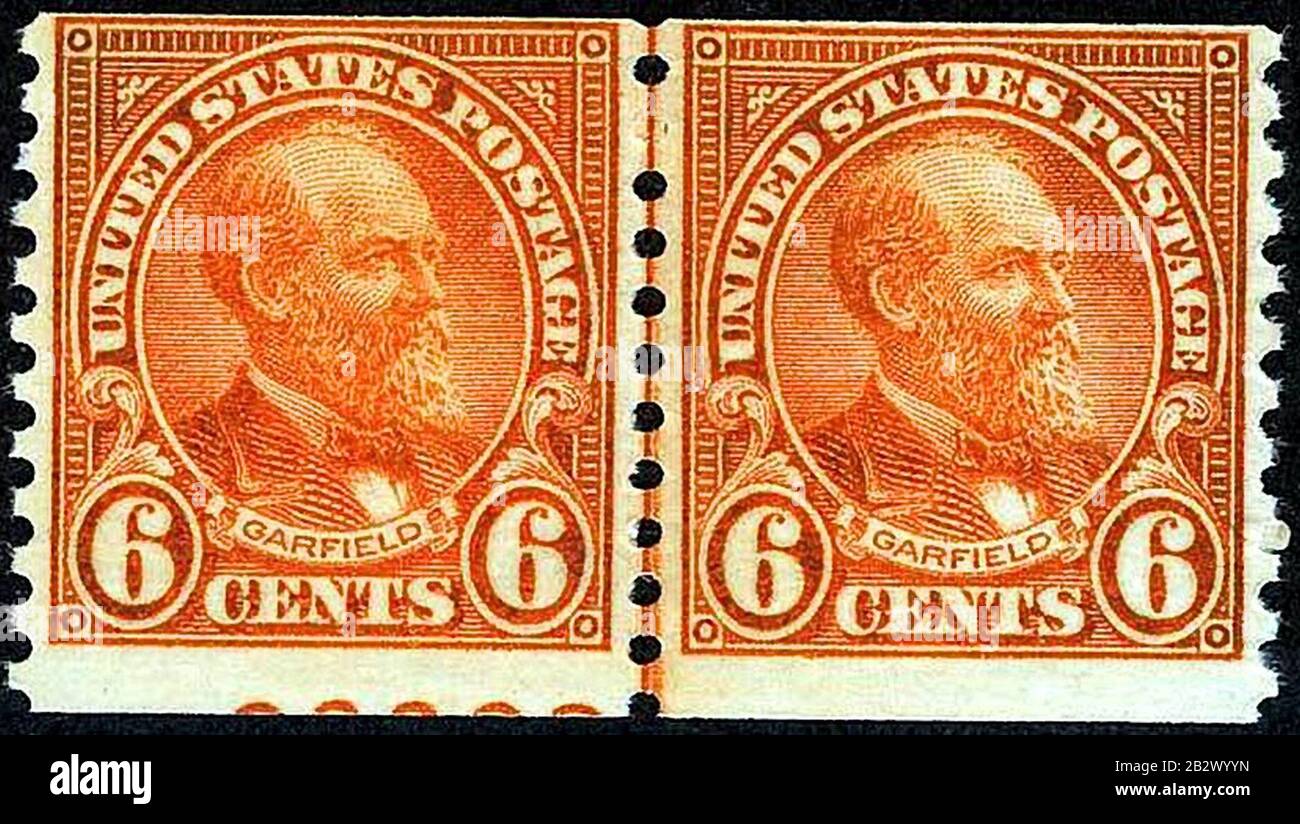 Garfield coil stamps 6c 1932 issue Stock Photo Alamy