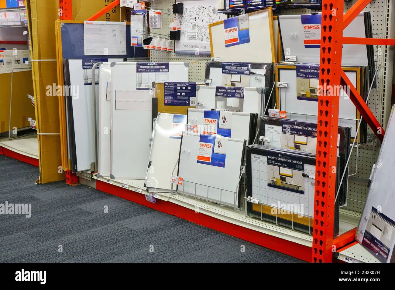 WEST WINDSOR, NJ 29 FEB 2020 View of a Staples office supplies store