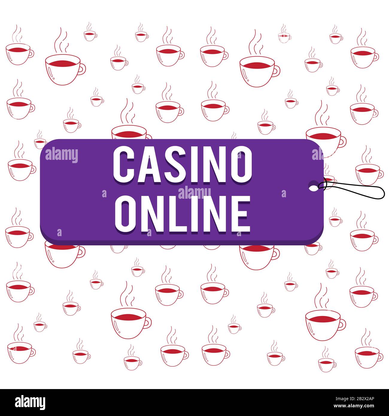 Writing note showing Casino Online. Business concept for gamblers can play and wager on casino games through online Label tag badge rectangle shaped e Stock Photo