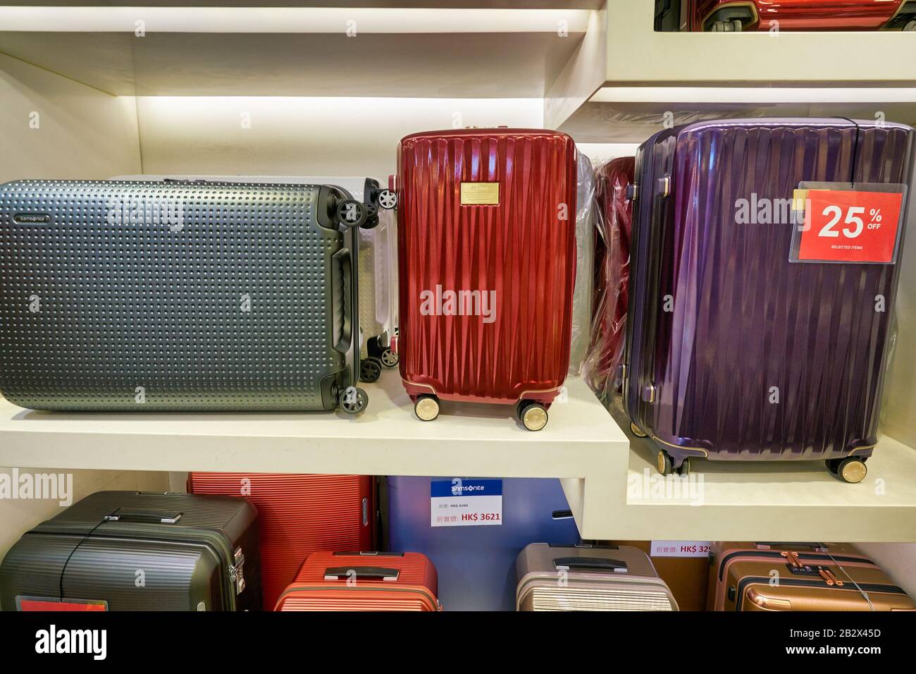HONG KONG, CHINA - JANUARY 23, 2019: luggage on display at Samsonite store  at New Town Plaza shopping mall in Sha Tin Stock Photo - Alamy