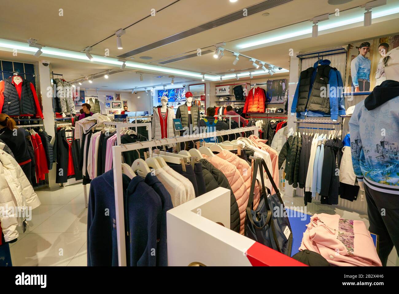 HONG KONG, CHINA - JANUARY 23, 2019: clothes on display at Fila store in  New Town Plaza. New Town Plaza is a shopping mall in the town centre of Sha  T Stock Photo - Alamy