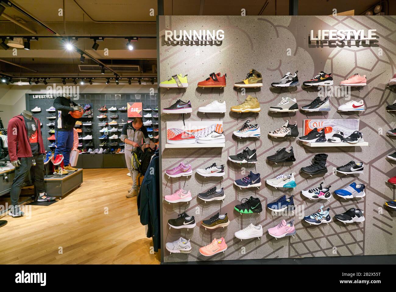 Shopping shop business nike store athletic shoes hi-res stock photography  and images - Alamy