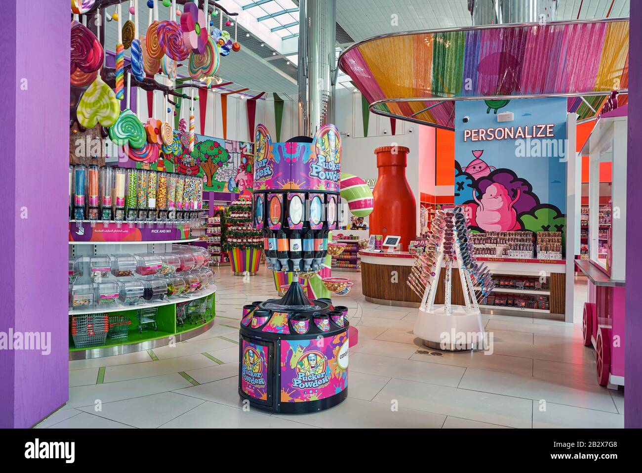 DUBAI, UAE CIRCA JANUARY 2019 interior shot of Candylicious store in