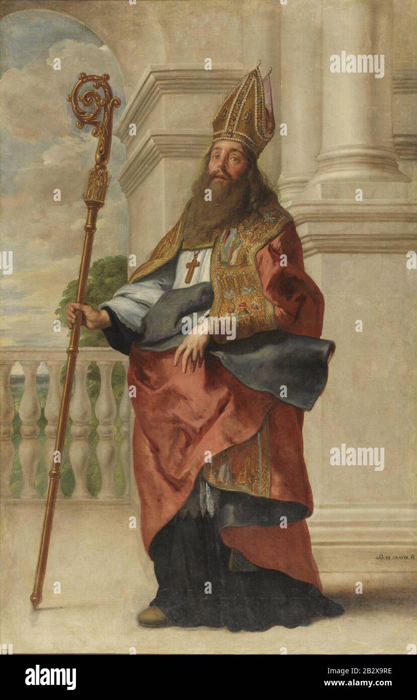 Gaspar de Crayer - Saint Ambrose. Stock Photo