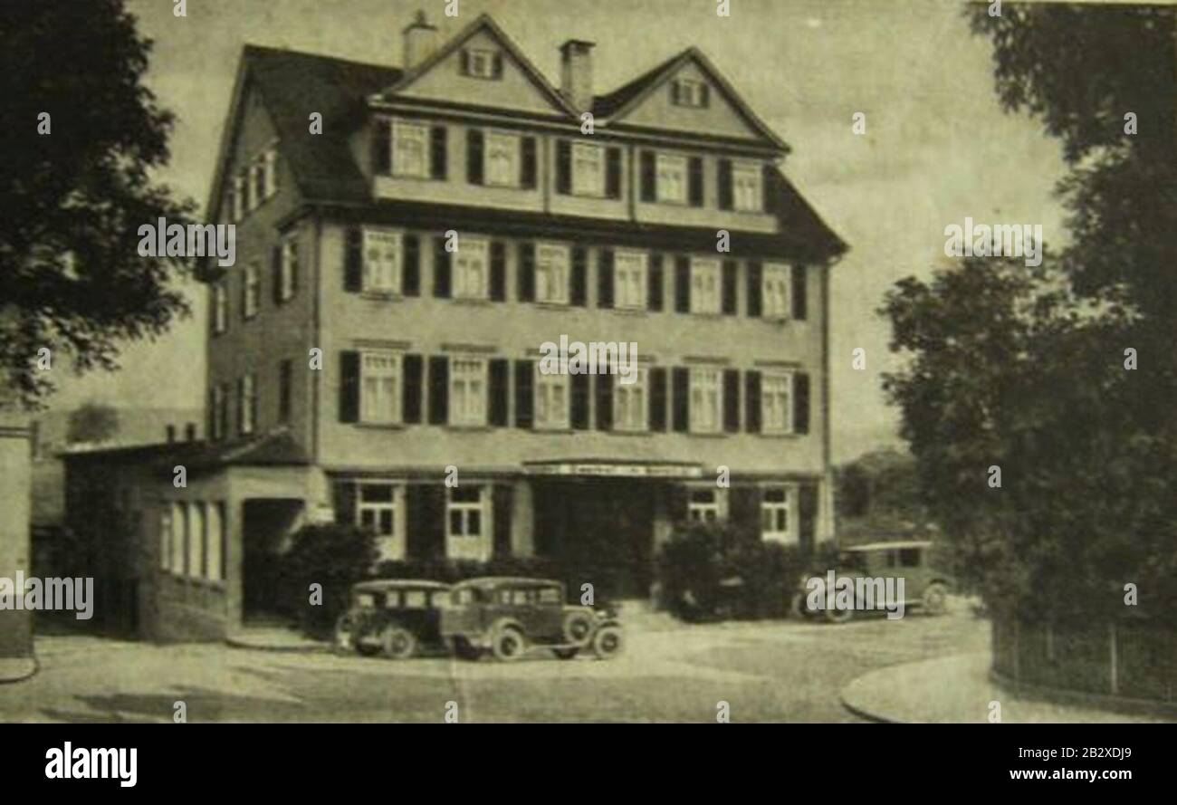 Gasthof zum Bahnhof 1920er. Stock Photo