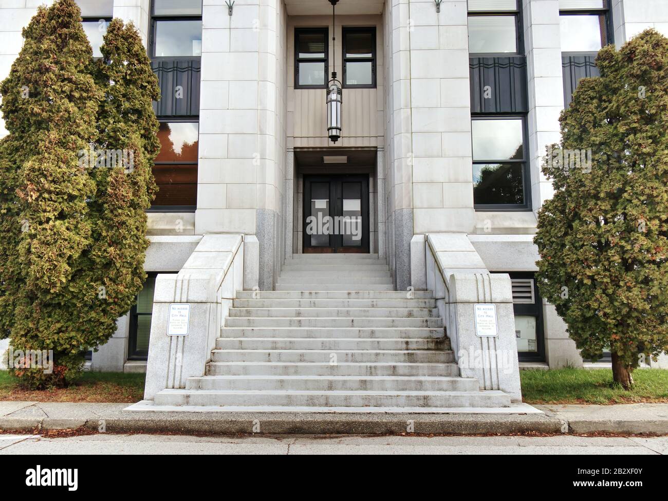 Side entrance of Vancouver City Hall Building in Downtown Vancouver at ...