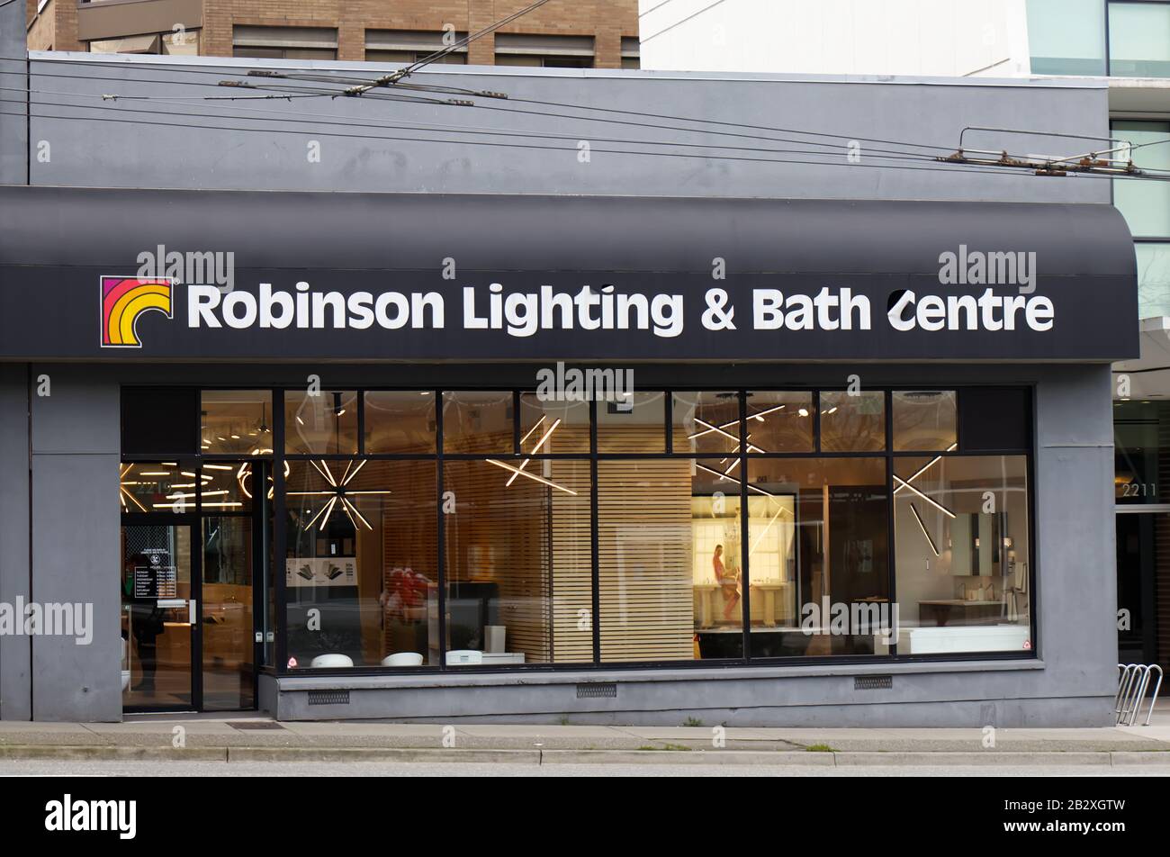 Vancouver, Canada - February 17, 2020: View "Robinson Lighting & Bath Centre" on Cambie street in Downtown Vancouver Photo - Alamy