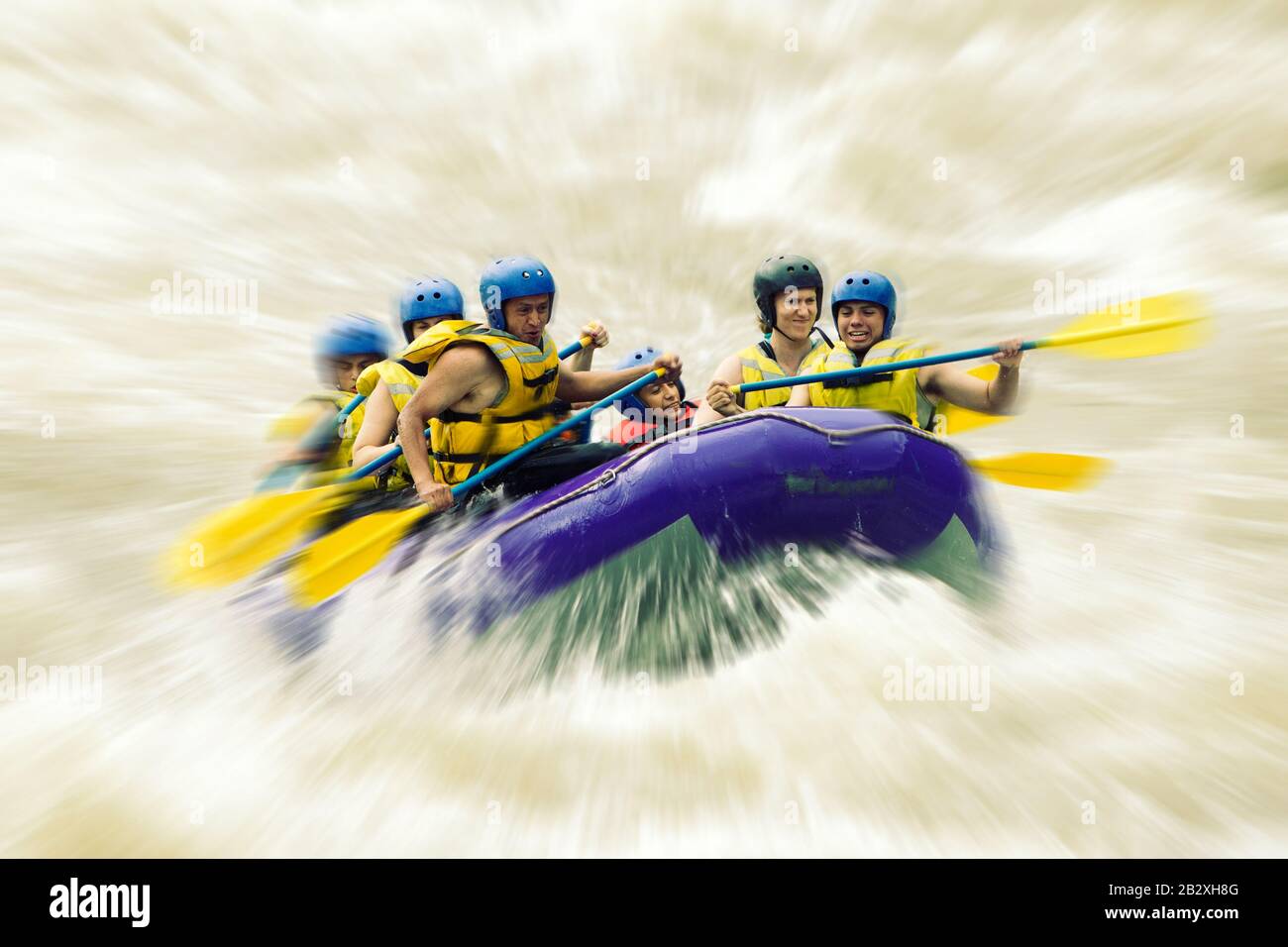 Whitewater Rafting Blurred In Post Fabrication Stock Photo