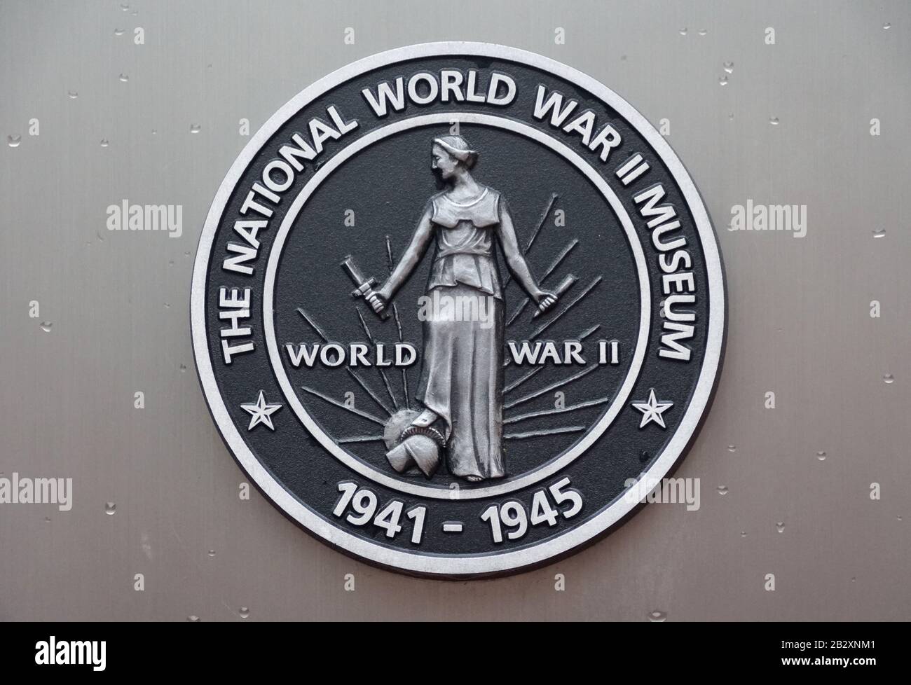 New Orleans, Louisiana, U.S.A - February 4, 2020 - The official sign at The National World War II Museum entrance Stock Photo