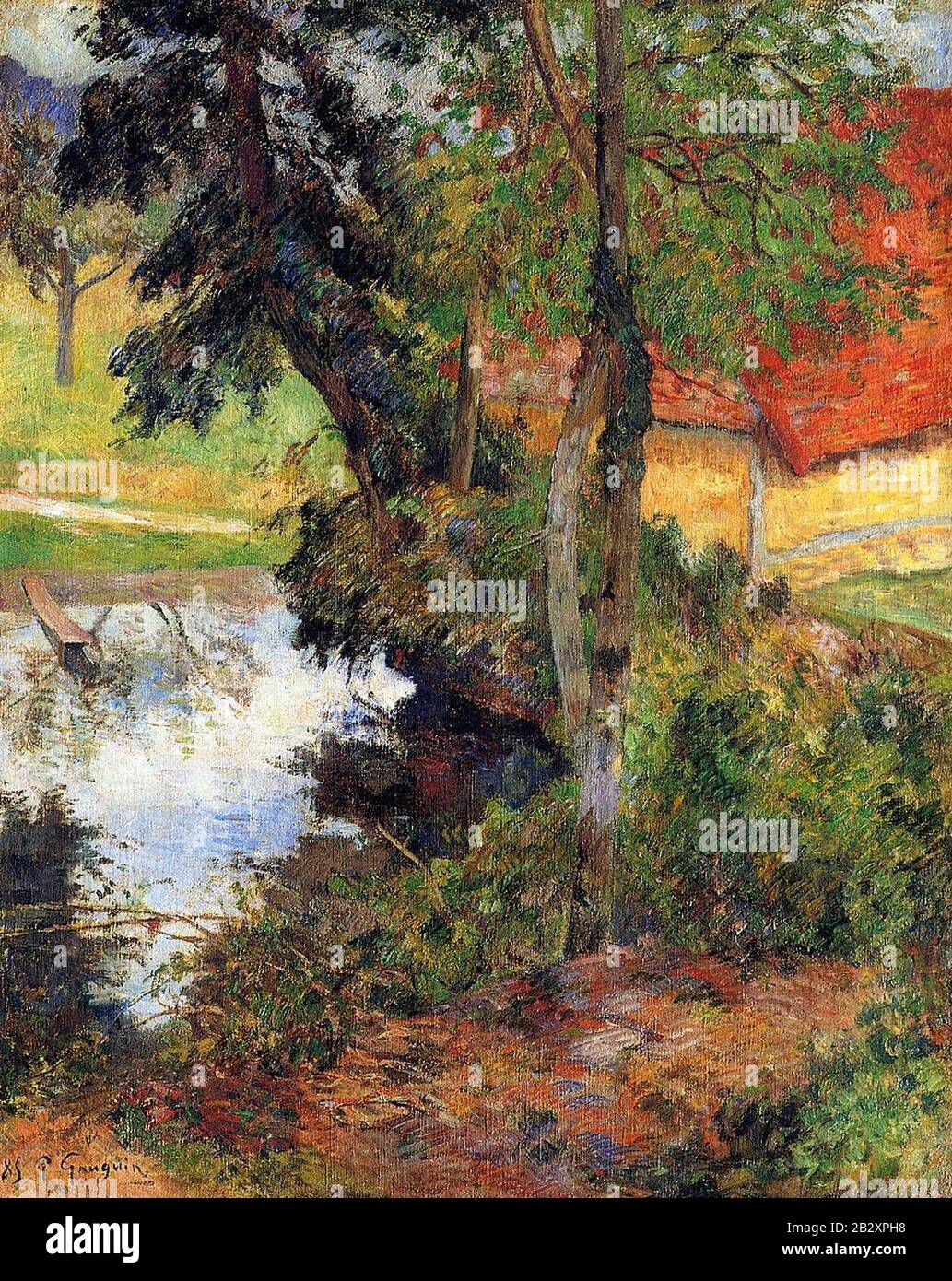 Gustave Cariot Les Toits Rouges Gauguin 1885 Le Toit rouge au bord de l'eau Stock Photo - Alamy