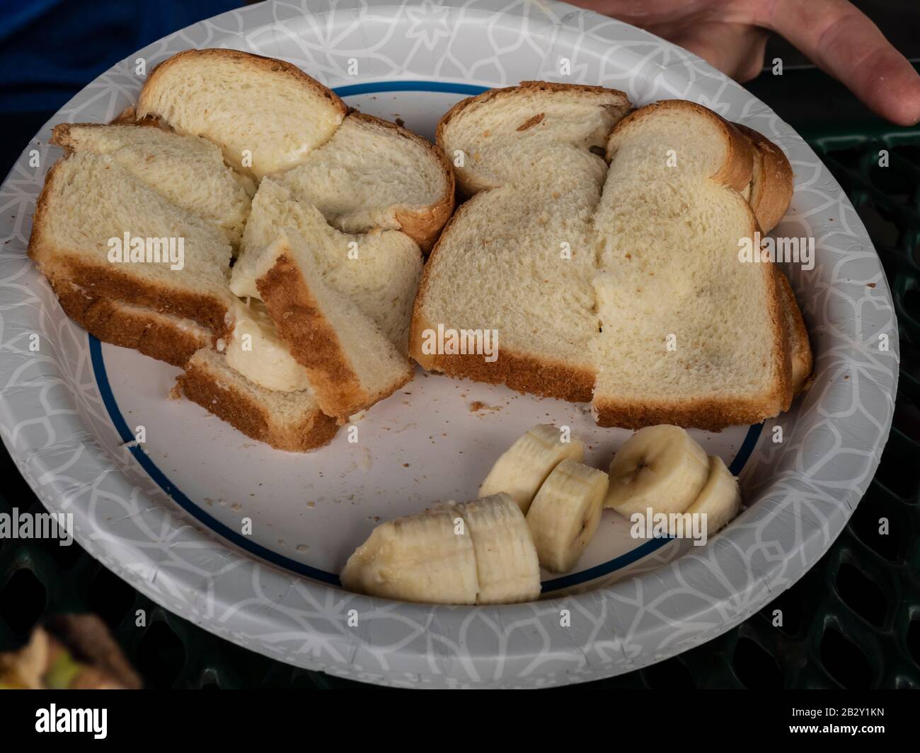 Sandwich creation with white bread, bananas and mayo, Grand Junction, Colorado Stock Photo Alamy
