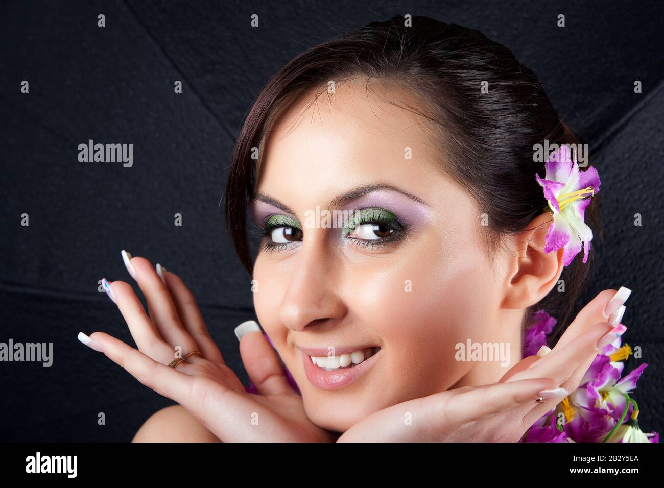 Happy Young Woman With Curious Look Stock Photo