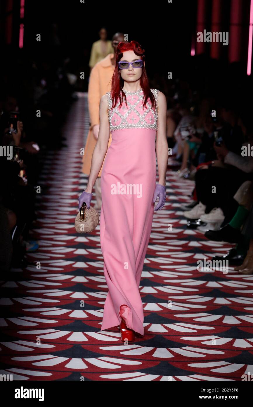 Paris, France. 3rd Mar, 2020. A model 
