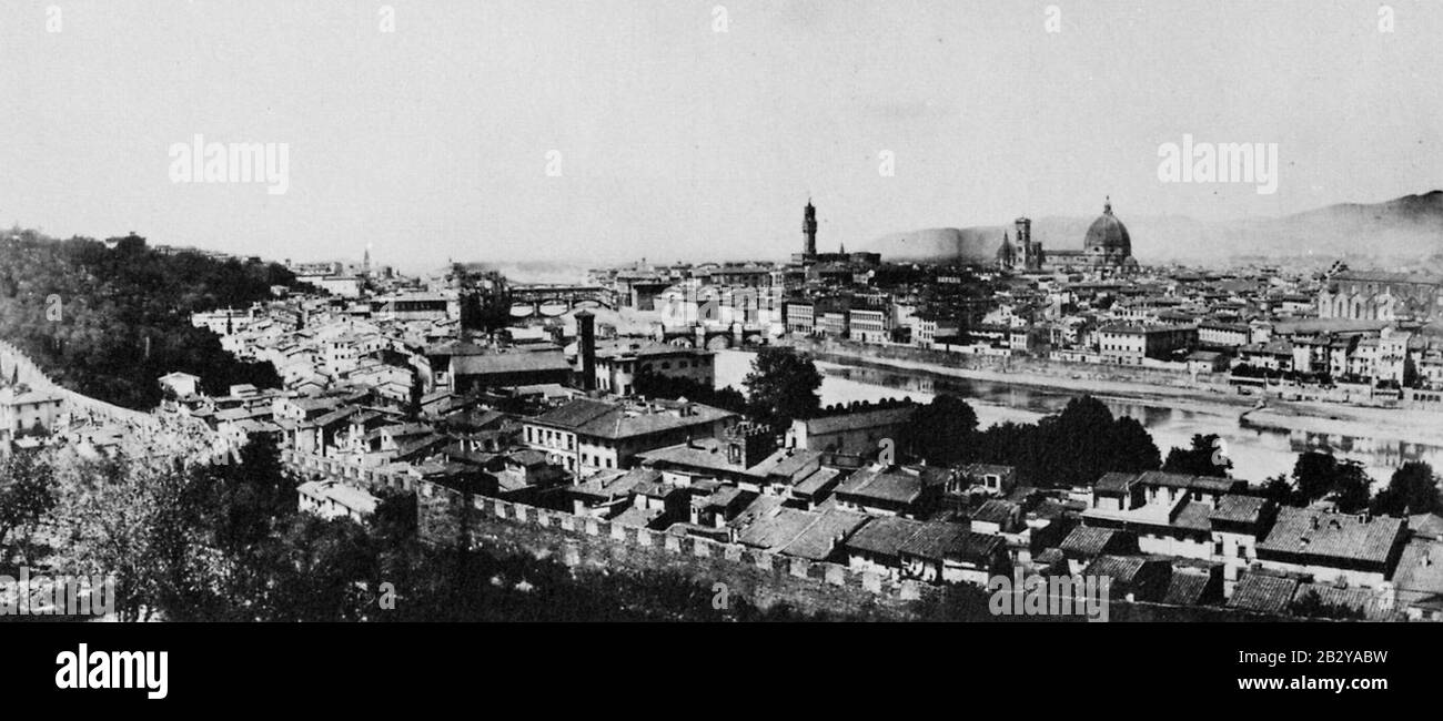 Gebrüder Alinari - Blick auf Florenz vom Michelangeloplatz aus betrachtet Stock Photo