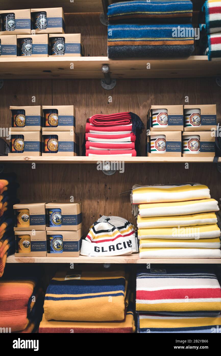 Woodburn, Oregon February 23, 2020 Interior shot of Pendleton store
