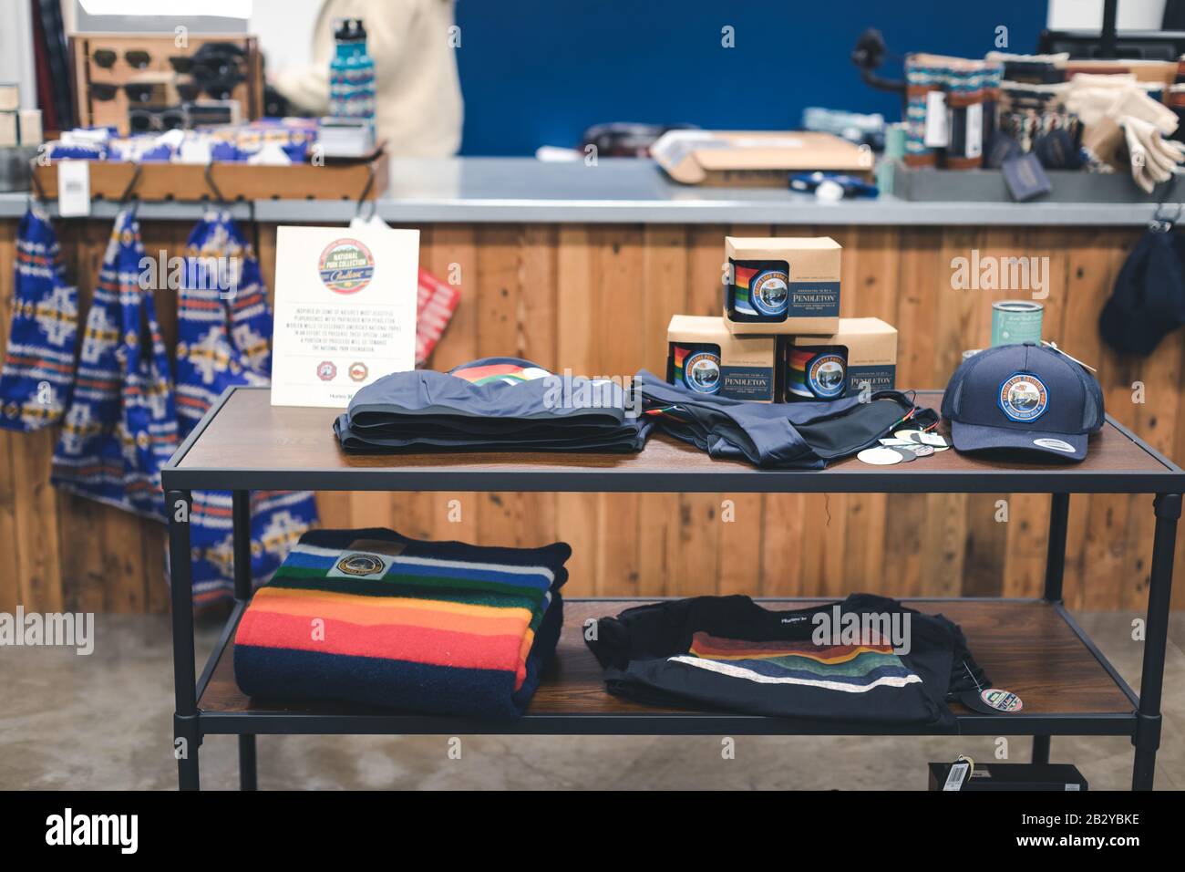 Woodburn, Oregon February 23, 2020 Interior shot of Pendleton store