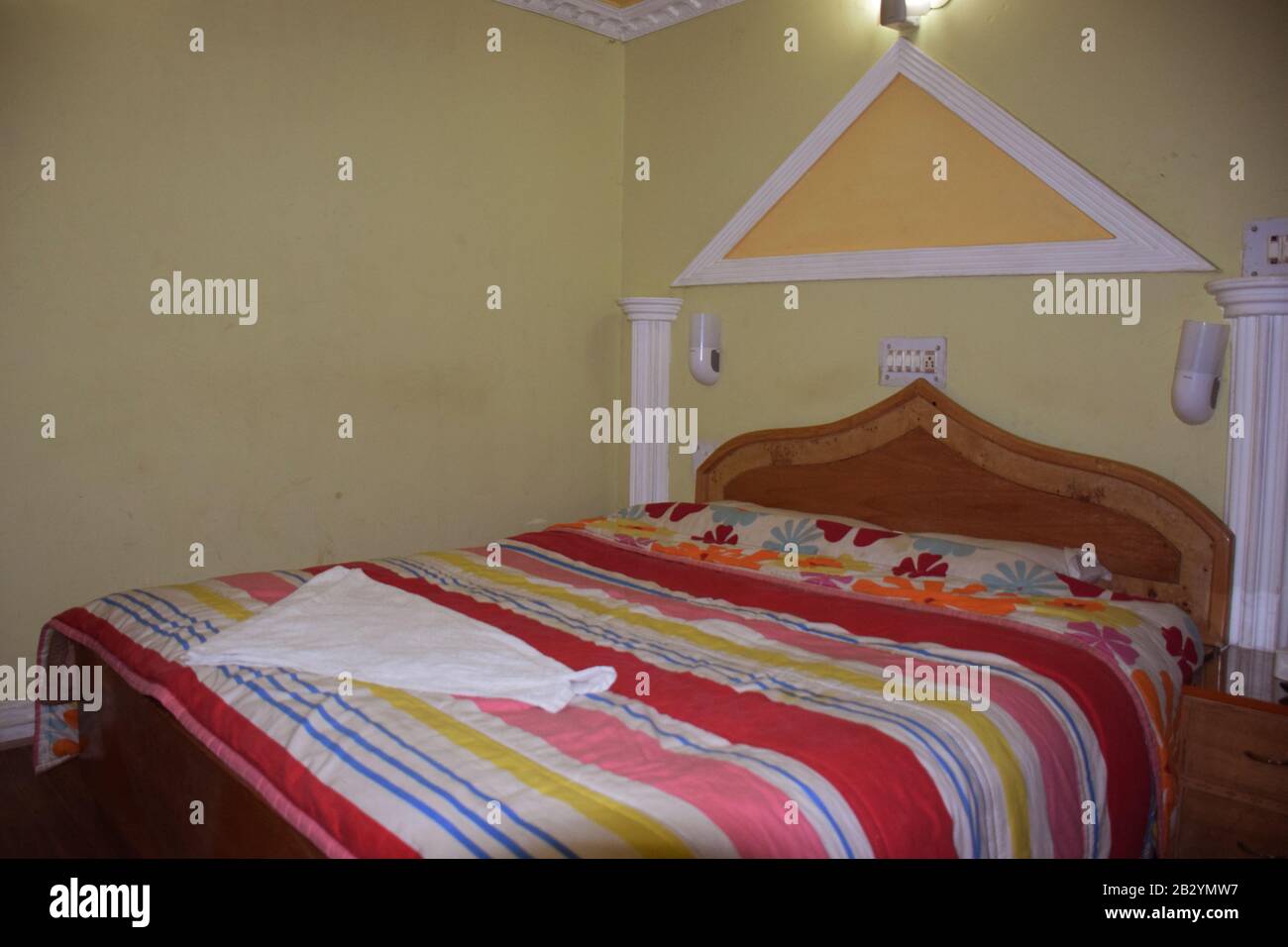 A standard budget hotel room in india Stock Photo