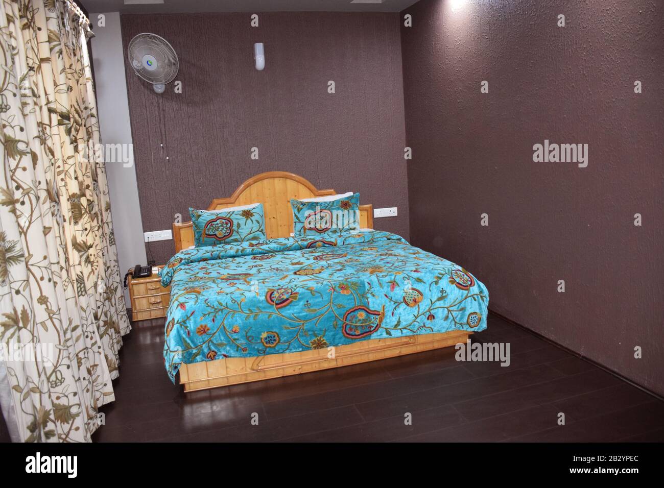 A room of an Indian hotel bedroom - Hotel Room - Indian hotel Stock Photo