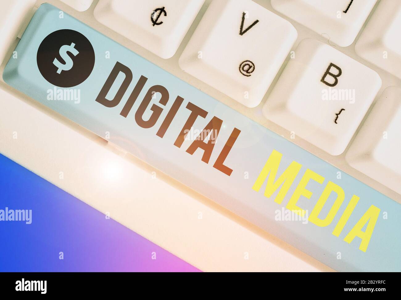 Conceptual hand writing showing Digital Media. Concept meaning digitized content that can be transmitted over the internet Stock Photo