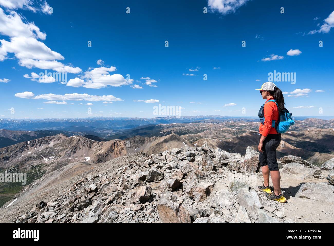 At the summit of Torreys Peak in Colorado, USA Stock Photo