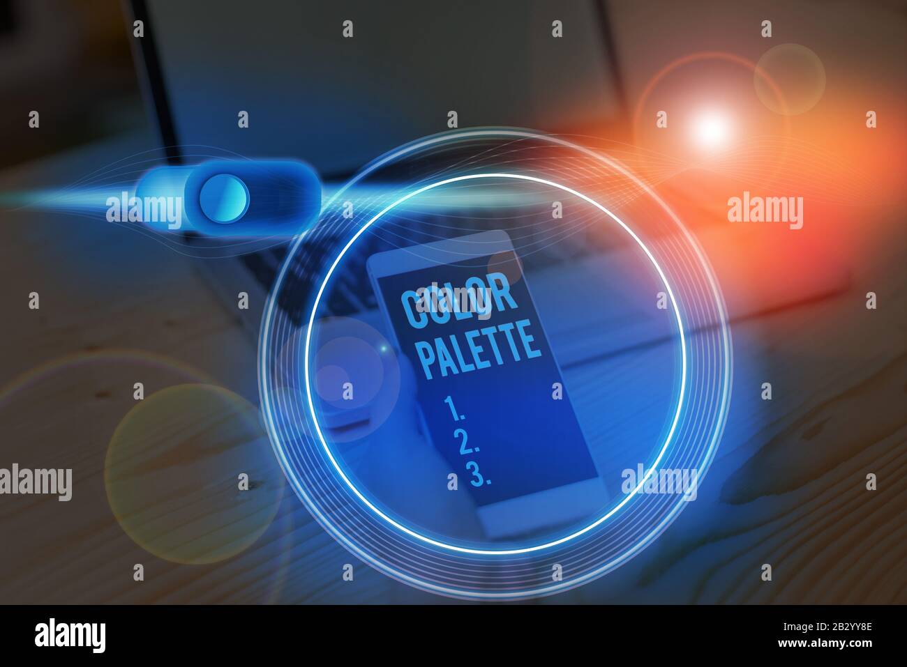 Conceptual hand writing showing Color Palette. Concept meaning full