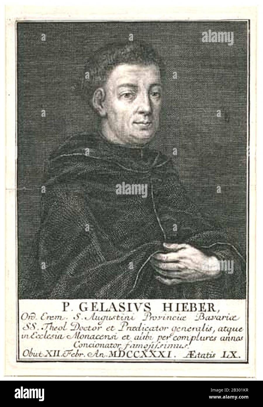 Gelasius Hieber - Augustinermönch und Prediger. Stock Photo