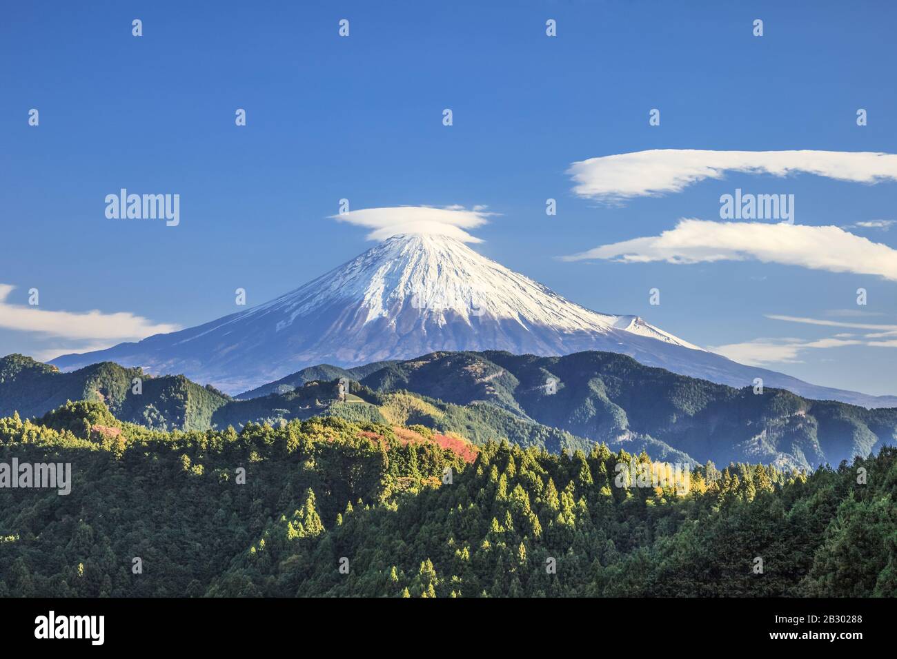 Mt. Fuji and clear blue sky in Japan Stock Photo - Alamy