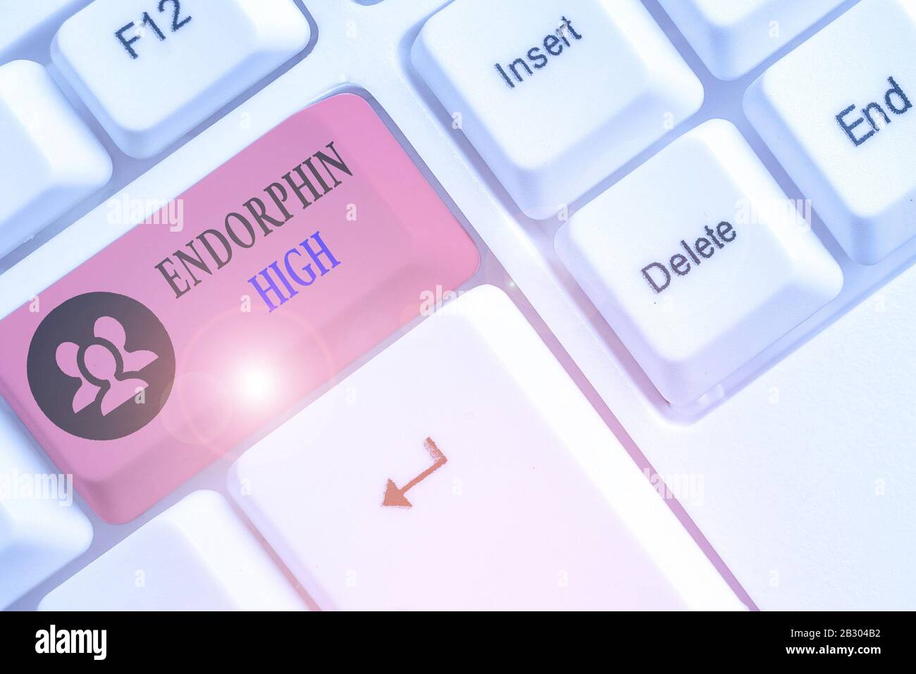 Conceptual hand writing showing Endorphin High. Concept meaning trigger