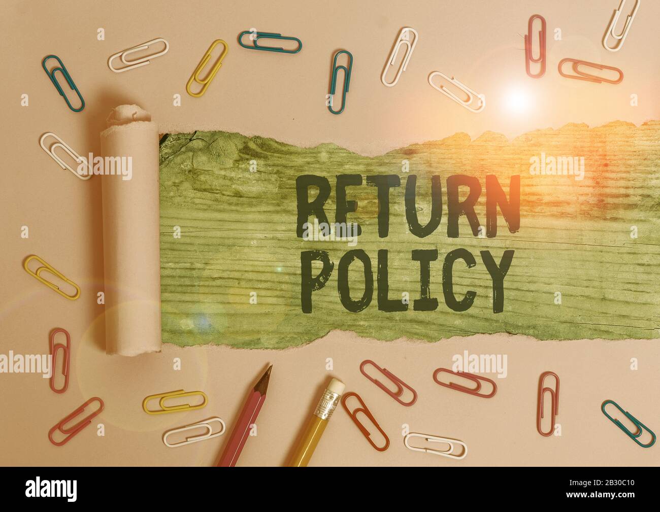 Handwriting text Return Policy. Conceptual photo return or exchange