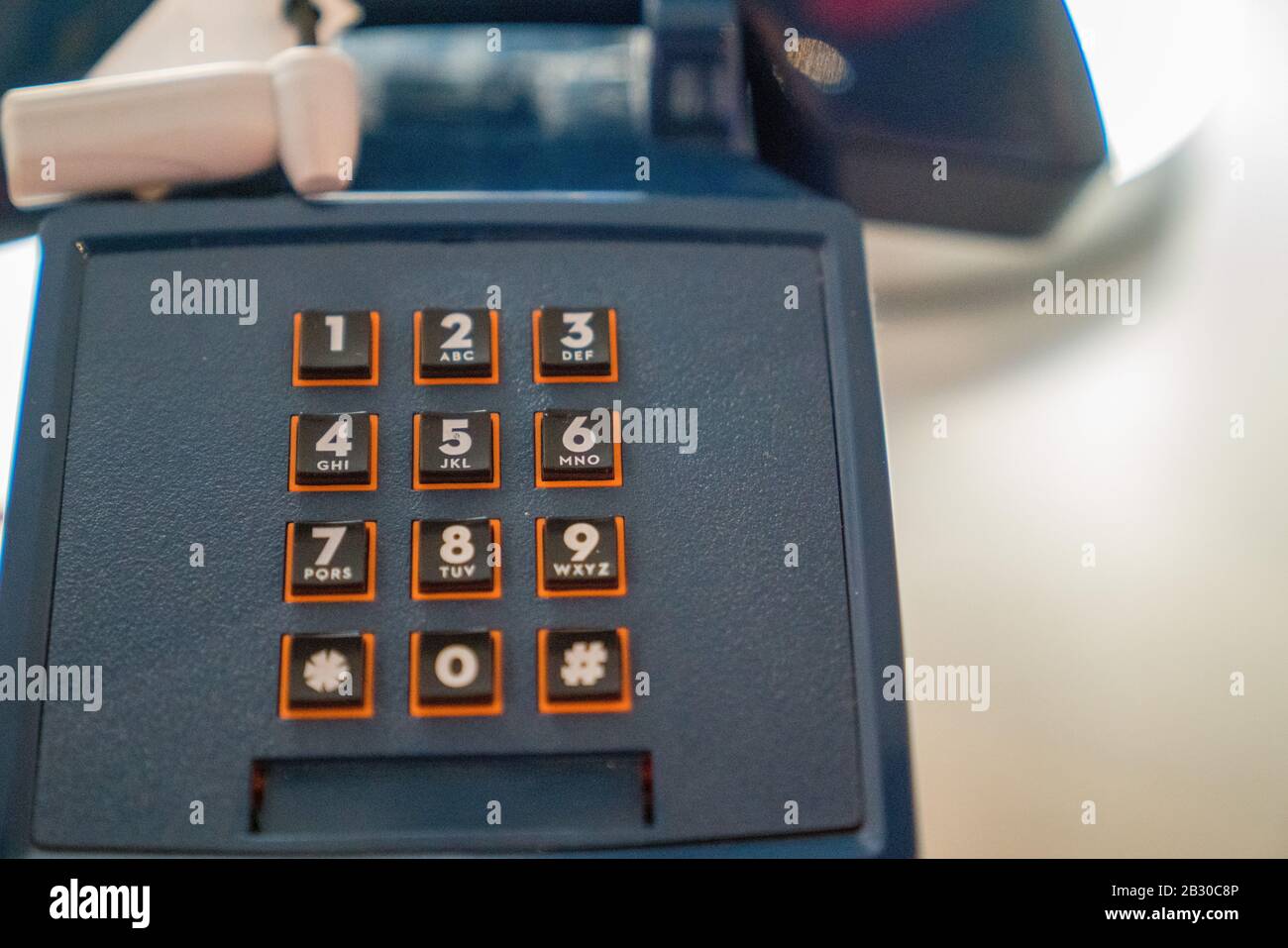 Touch pad of land line phone numbers and letters Stock Photo