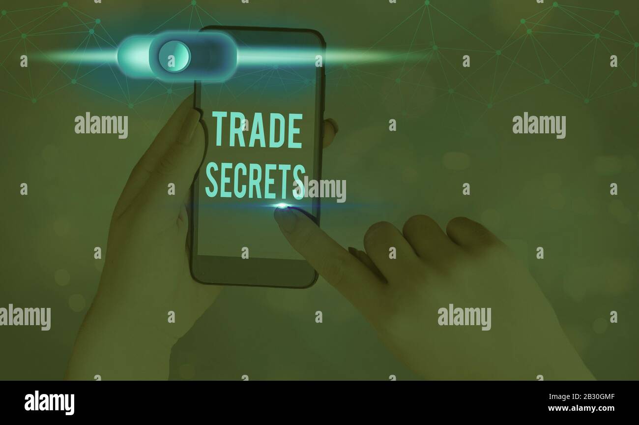 Text sign showing Trade Secrets. Business photo text Technique used by