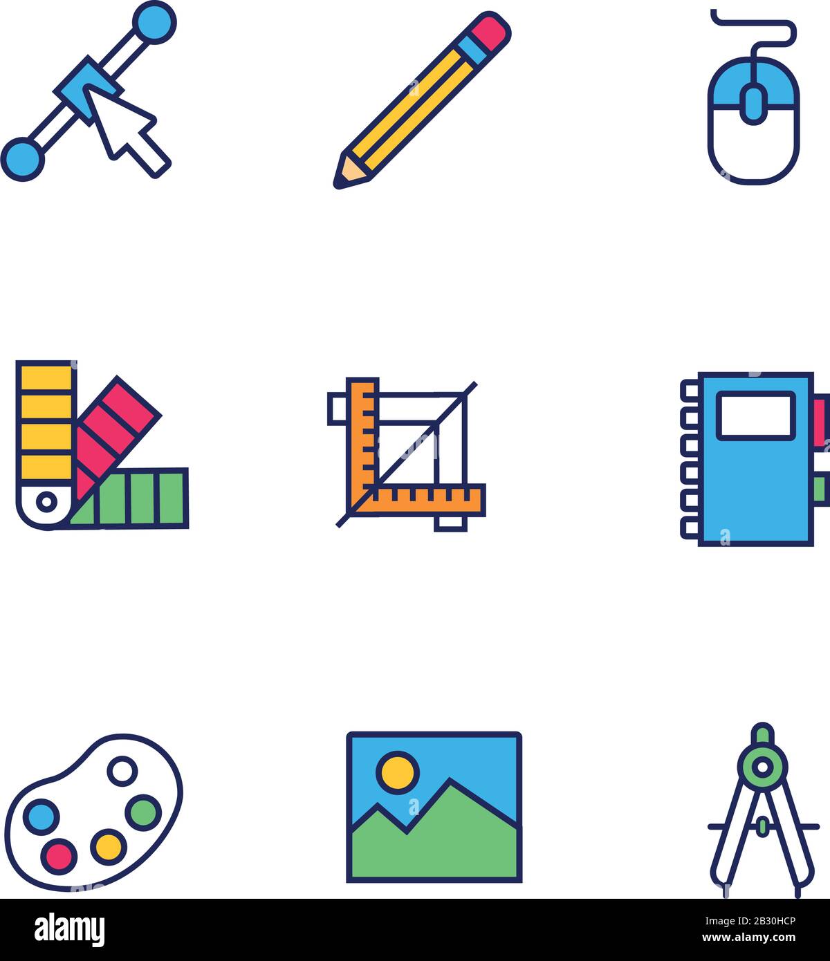 bundle of designer set icons Stock Vector Image & Art - Alamy